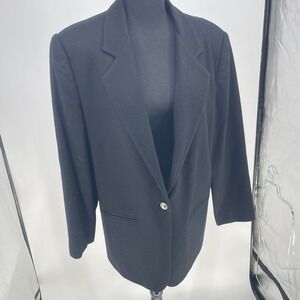 Vintage SAVANNAH Pure Wool 1 Button Structured Blazer‎ in Black WOMEN'S 12 Bag2
